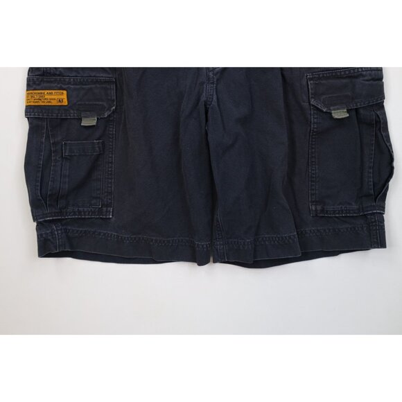 Vtg 90s Y2K Abercrombie & Fitch Mens L Heavy Paratrooper Surplus Cargo Shorts - Picture 4 of 15